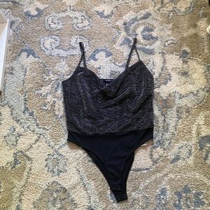 Forever 21 black sparkly bodysuit